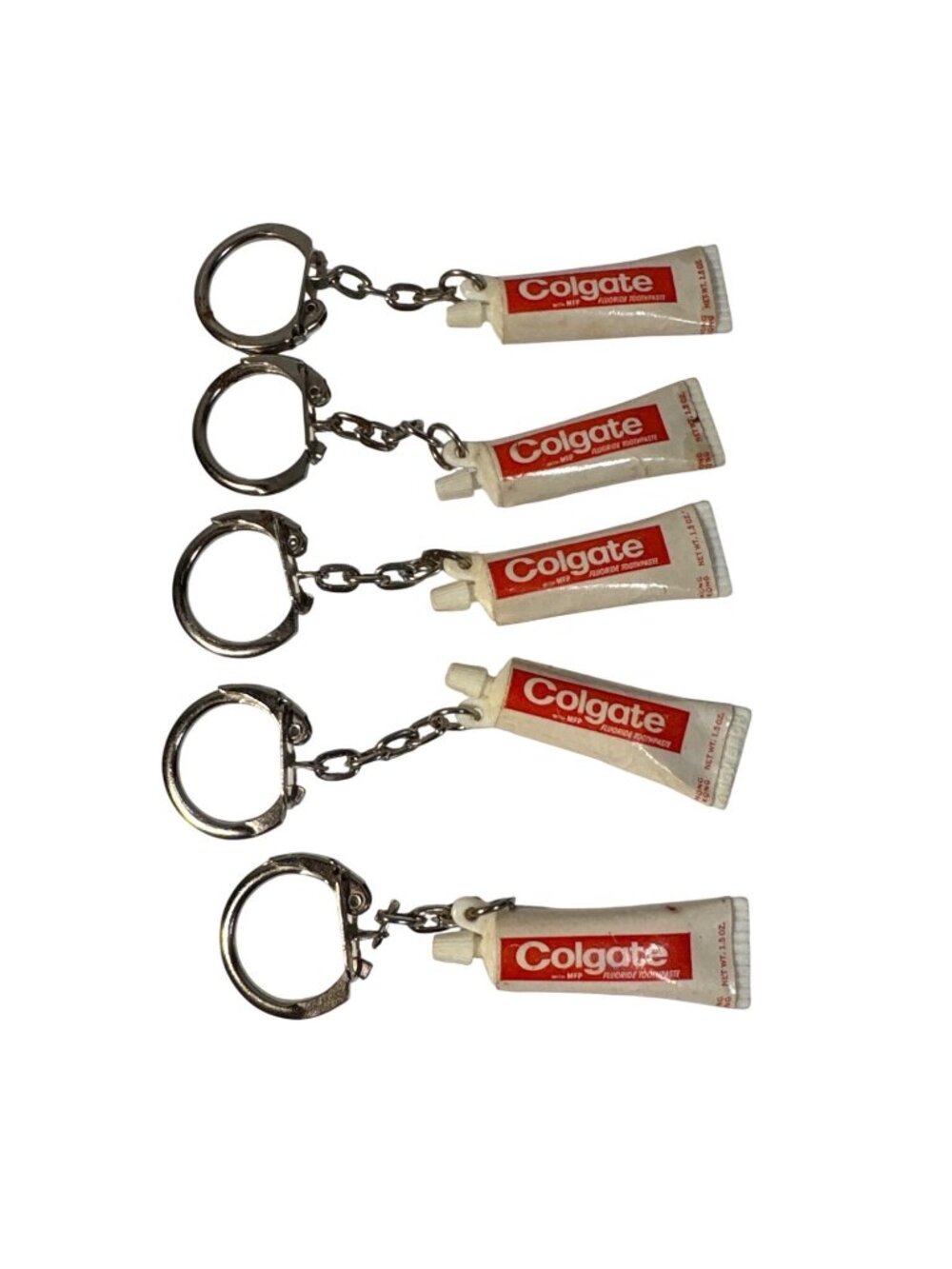 Colgate Toothpaste Tube Keychain Minature Set Of 5 Collectible Novelty Items